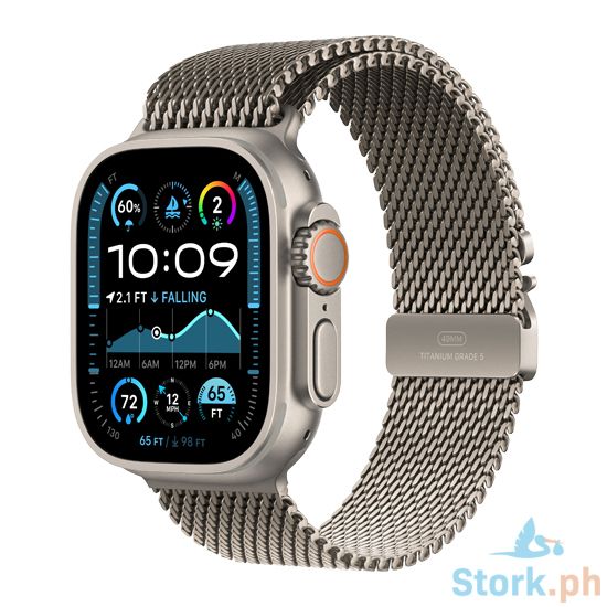 Picture of Apple Watch Ultra 2 GPS + Cellular 49mm Natural Titanium Case with Natural Titanium Milanese Loop - M