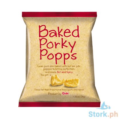 Picture of Oishi Baked Porky Popps Hot & Spicy 34g