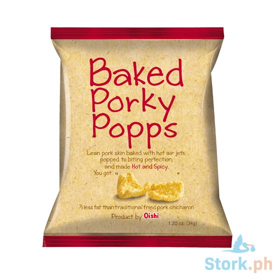 Picture of Oishi Baked Porky Popps Hot & Spicy 34g